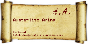Austerlitz Anina névjegykártya